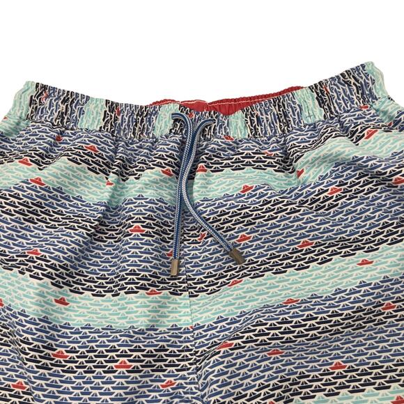 Peter Millar Seaside Collection Sailboat Print Swim Trunks Size L - Picture 2 of 6